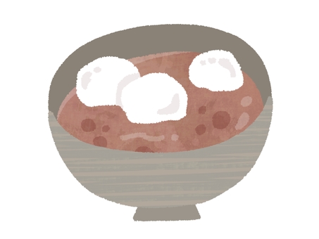 おしるこ お汁粉,ぜんざい,和菓子,お餅,白玉団子,小豆,餡子,スイーツ,デザート,お椀のイラスト素材