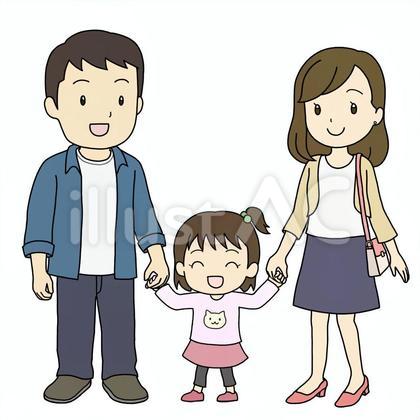 手を繋ぐ親子(女の子)
