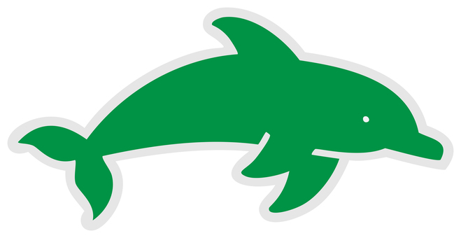 イルカのアイコン 緑 イルカ,動物,哺乳類,生き物,海,水族館,鯨,海洋生物,ドルフィン,かわいいのイラスト素材