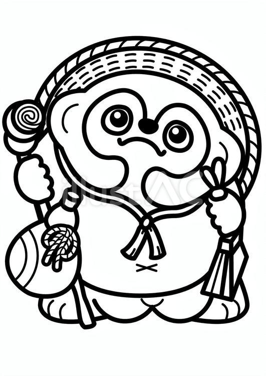 信楽焼たぬき-1c たぬき,信楽焼,置物のイラスト素材
