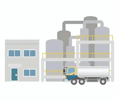 タンクローリーとプラント タンクローリーとプラント 工場,建物,会社,製造工場,仕事,製造業,プラント,産業,化学,環境のイラスト素材