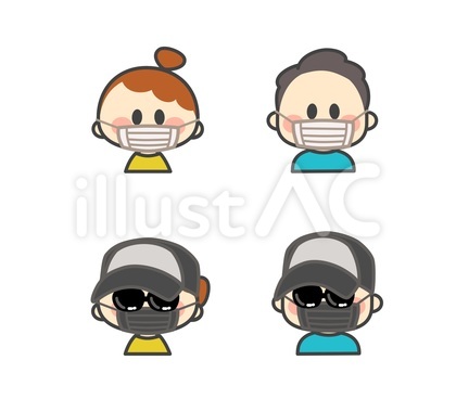 マスクの男女