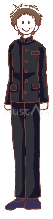 男性立ち絵 笑顔,人物,かわいいのイラスト素材