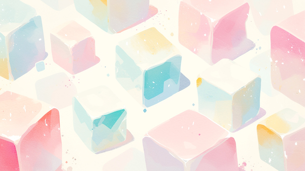 立方体の水彩イラスト背景