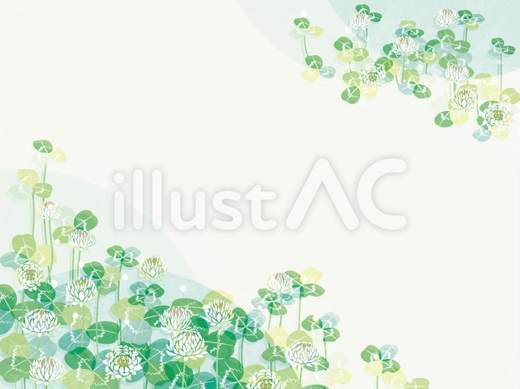 シロツメクサ8 花,フレーム,春のイラスト素材