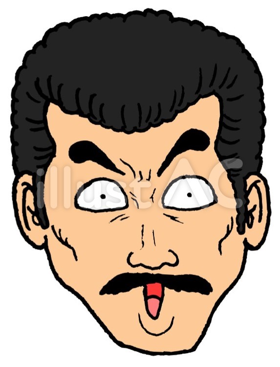 パーマの男性 男性,おじさん,中年男性のイラスト素材