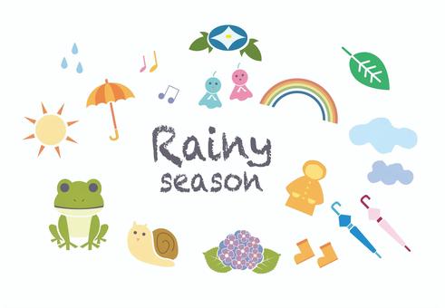 Illustration, rainy season, summer, rain, 