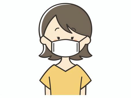 マスクをした若い女性 女性,お母さん,主婦,マスク,風邪,インフルエンザ,感染,花粉症,感染症,ウイルスのイラスト素材