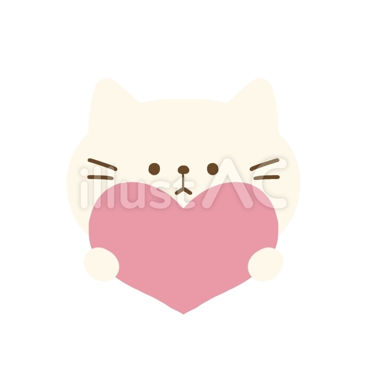 No.416　ハートを持ったねこ ねこ,動物,かわいいのイラスト素材
