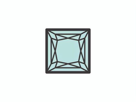 シンプルな宝石（プリンセスカット）01