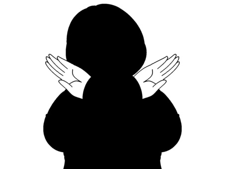 Silhouette of a woman who refuses, , JPG and PNG