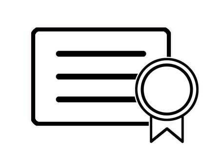 賞状・資格アイコン 資格,賞状,認定証,授与,表彰状,証書,ライセンス,功労,挿絵,スキルのイラスト素材