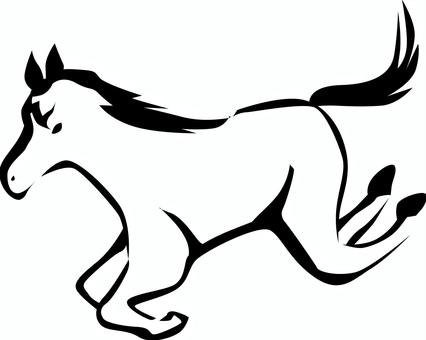 馬走る　 馬,干支,走るのイラスト素材