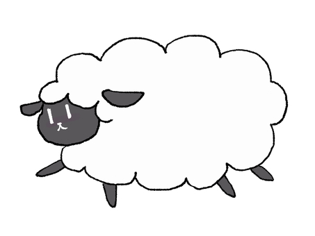 黒い顔の羊 動物,羊,可愛い,もふもふ,シンプルのイラスト素材