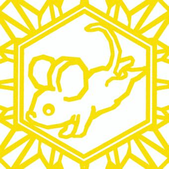 シームレスなモザイク　干支　子　o 子,ネズミ,鼠,干支,動物,正月,線,バックグラウンド,モザイク,六角形のイラスト素材