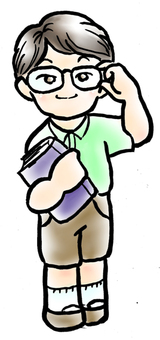真面目そうな男の子 真面目そうな男の子 かわいい,こども,水彩風のイラスト素材