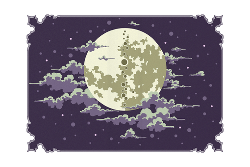 十五夜のお月様② 十五夜,秋,月,夜空,雲,満月,月光,季節,風景,自然のイラスト素材