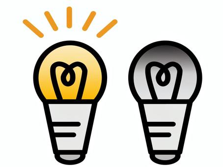 Illustration, light bulb, bean ball, concentration line, 