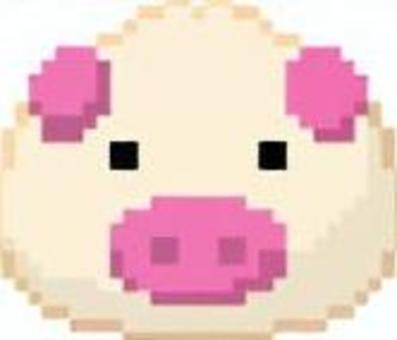 ドット絵の豚型の肉まんです。 ドット絵,ブタ,中華まん,シンプル,かわいい,キャラ弁,おやつ,蒸しパン,豚肉,パーティーのイラスト素材