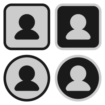 ユーザーアイコンセット 黒 ユーザー,人,アイコン,アカウント,プロフィール,アバター,人物,シルエット,上半身,ピクトグラムのイラスト素材