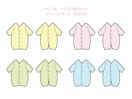 ベビー服のイラストセット ベビー服,衣類,ファッション,衣料品,カラフル,おしゃれ,イラスト,素材,セットのイラスト素材