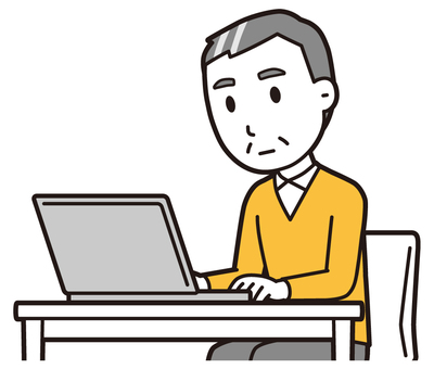 ニット中年男性(黄)-061-バスト  ニット中年男性(黄)-061-バスト パソコン,おじさん,男性,中年,お父さん,パパ,シニア,ミドルエイジ,人物,かわいいのイラスト素材