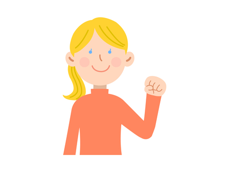 外国人女性_ガッツポーズ 人物,外国人,海外,通訳,英語,英会話,アメリカ人,会話,ネイティブ,グローバルのイラスト素材