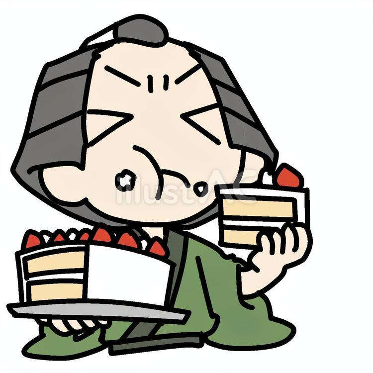 不満でケーキを爆食いする町民 町民,爆食い,不満のイラスト素材