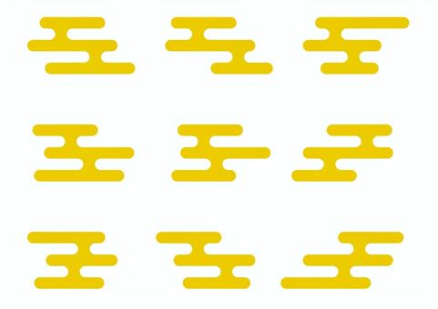 Illustration, japanese style, cloud, gold, 