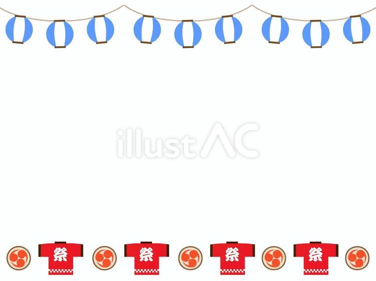 夏の素材　夏祭りのチラシに使える枠　2 夏,夏休み,夏祭りのイラスト素材