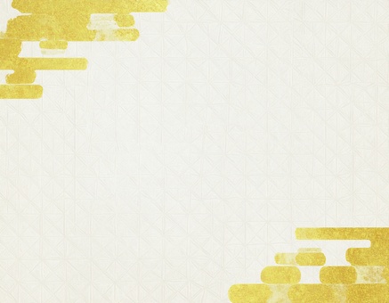 Japanese paper style frame background with gold cloud pattern, japanese paper, gold, hemp leaf, JPG