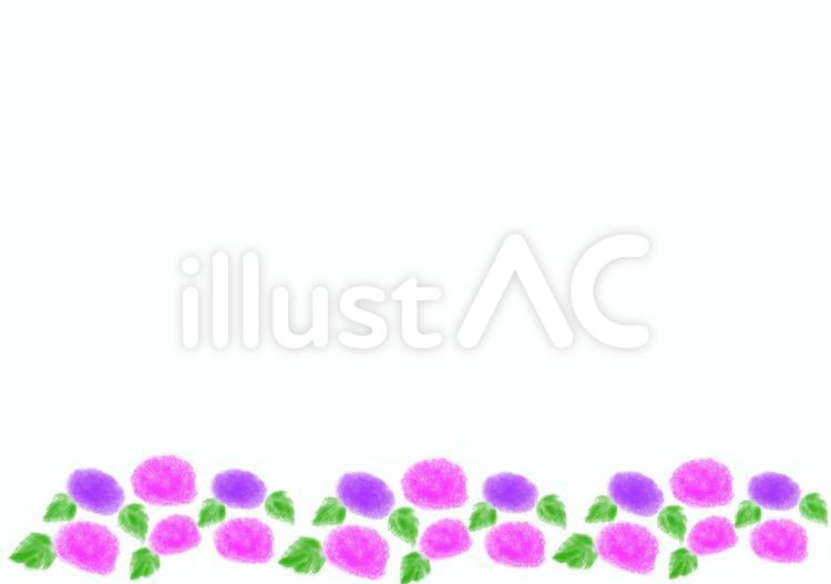 あじさいのフレーム あじさい,紫陽花,ピンクのイラスト素材