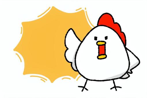 叱るトリと吹き出し 叱るトリと吹き出し トリ,にわとり,かわいい,線画,叱る,𠮟咤激励,励まし,とさか,手羽,羽のイラスト素材