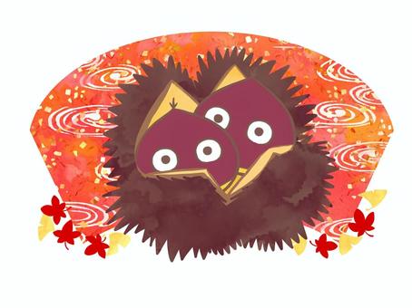 いがぐり 栗,いがぐり,毬,秋,かわいい,キャラクターのイラスト素材