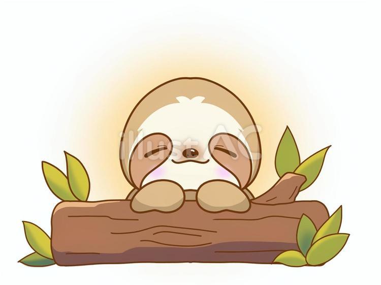 怠けるのも必要 ナマケモノ,動物,怠けるのイラスト素材