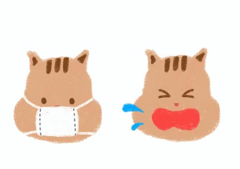 Illustration, a squirrel, sneeze, cute, 