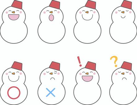 ゆきだるまのシンプルな表情イラストセット ゆきだるまのシンプルな表情イラストセット 雪だるま,冬,表情,セット,シンプル,雪,ニコニコ,びっくり,おやすみ,うんうんのイラスト素材