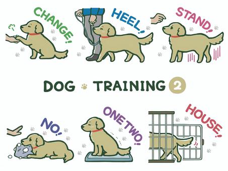 犬のしつけ セット2 犬,しつけ,英語,命令,おかわり,手,ついて,散歩,飼い主,リードのイラスト素材