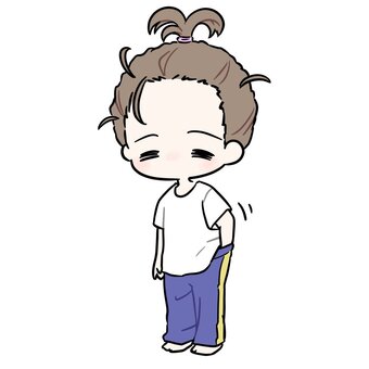 お尻をかくズボラ女子 女,女の子,人,人物,女性,ゆるい,ジャージ,ズボラ,ぼさぼさ,かわいいのイラスト素材