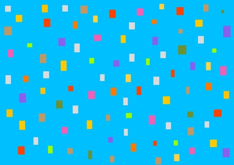 カラフルな紙吹雪と水色の背景・壁紙素材