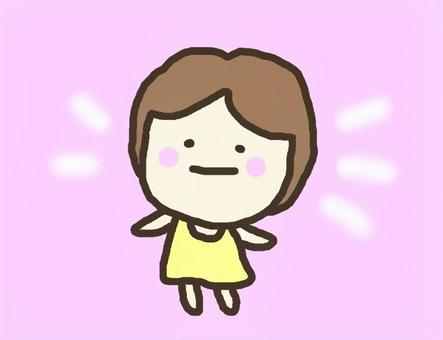 ほわほわちゃん ほわほわ,雰囲気,笑顔,やさしい,女の子のイラスト素材