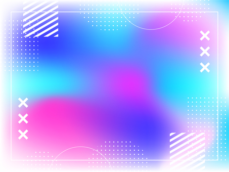 ビビットなグラデのメンフィス背景ピンク青