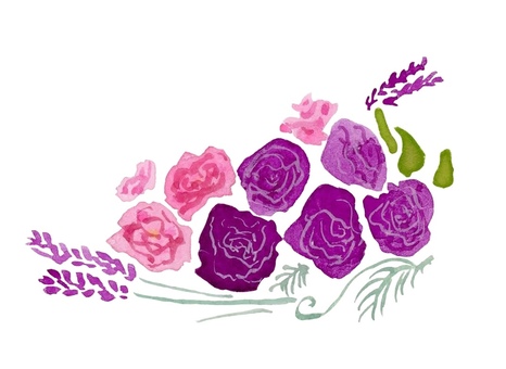 Illustration, flower, plant, purple line, 