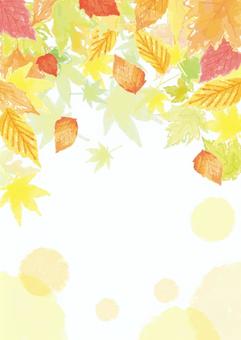 もみじ_フレーム17 もみじ,秋,フレーム,背景,水彩,紅葉,秋の素材,枠,水彩風,手描きのイラスト素材