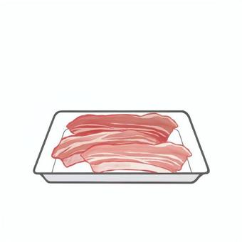スペアリブのイメージ スペアリブ,豚肉,ばら肉,肋骨肉,生肉,肉,パック,食材,シンプル,手描きのイラスト素材