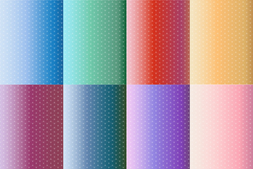 麻の葉模様の背景・グラデーションセット 麻の葉,和柄,グラデーション,カラーバリエーション,パステル,背景,和風,パターン,壁紙,テクスチャのイラスト素材