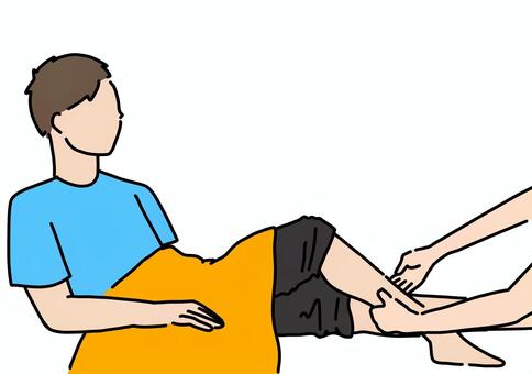 足をマッサージされる男性　カラー 足,マッサージ,リラクゼーション,男性,カラーのイラスト素材