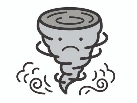天気アイコン（竜巻・風あり）01