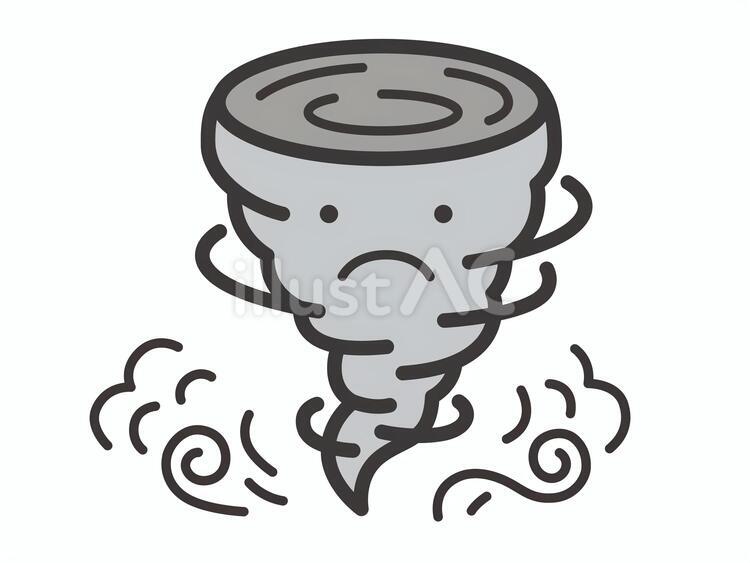 天気アイコン（竜巻・風あり）01 竜巻,トルネード,風のイラスト素材