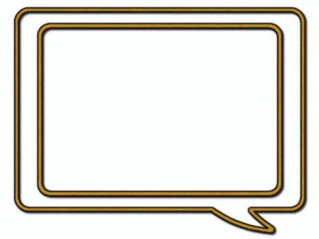 吹き出し　長方形　黄土色 吹き出し,フレ−ム,ポストカード,メッセージカード,飾り枠,あしらい,長方形,黄土色,ザラザラ,ノイズのイラスト素材